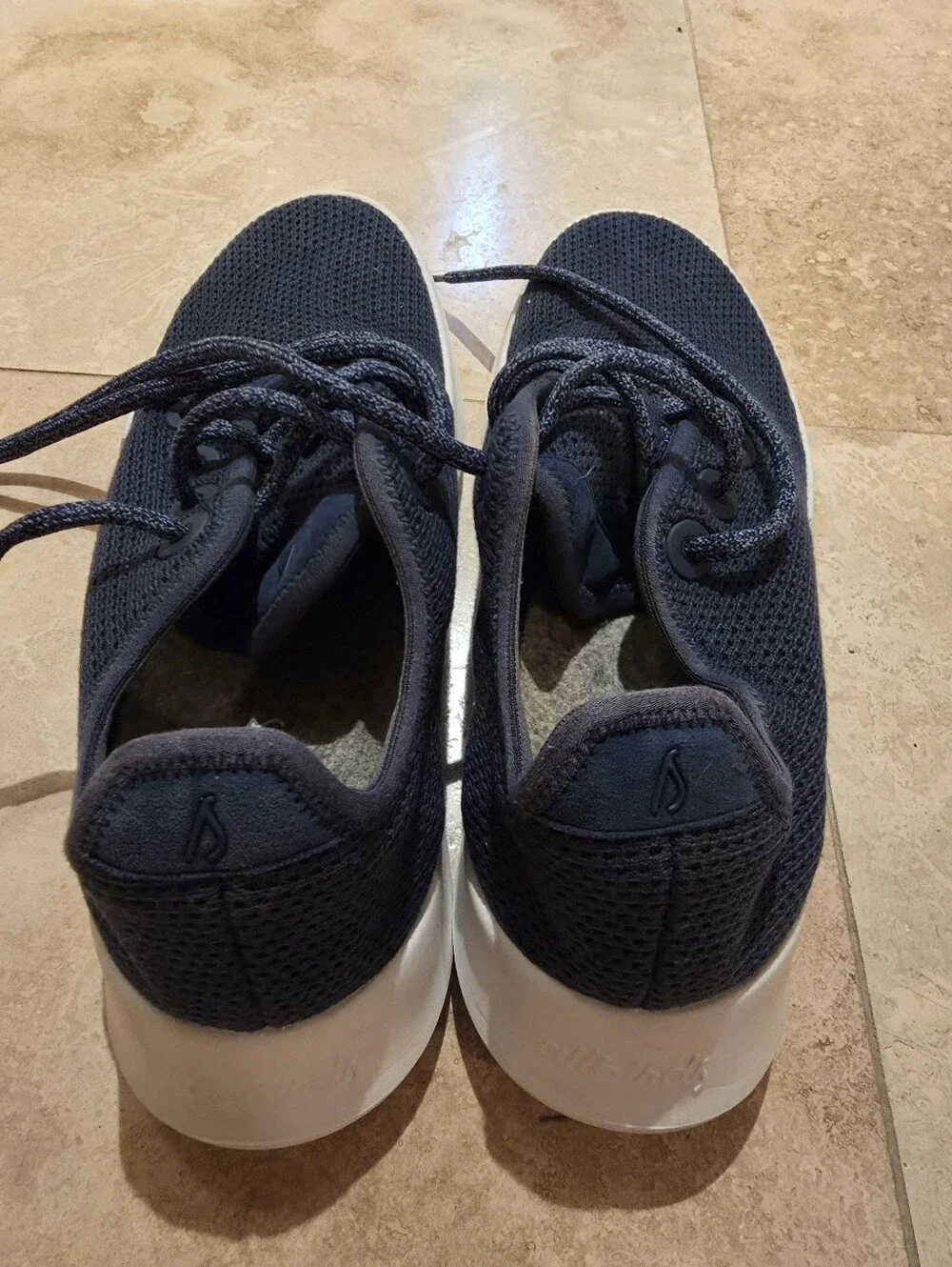 Women's Navy Blue AllBirds Tree Runner Size 9 Good Used Condition